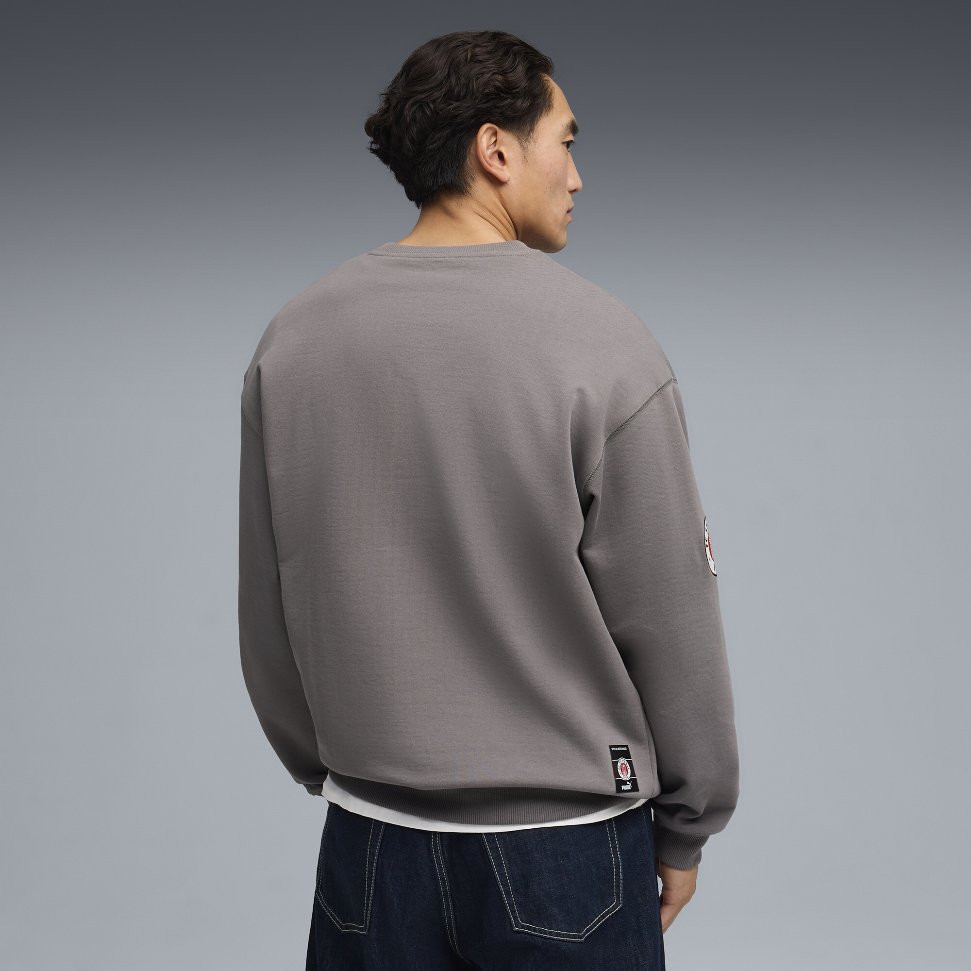 PUMA FC St. Pauli Retro Crew sweatshirt voor Heren, Grijs/Wit, Maat XXL thumbnail 5