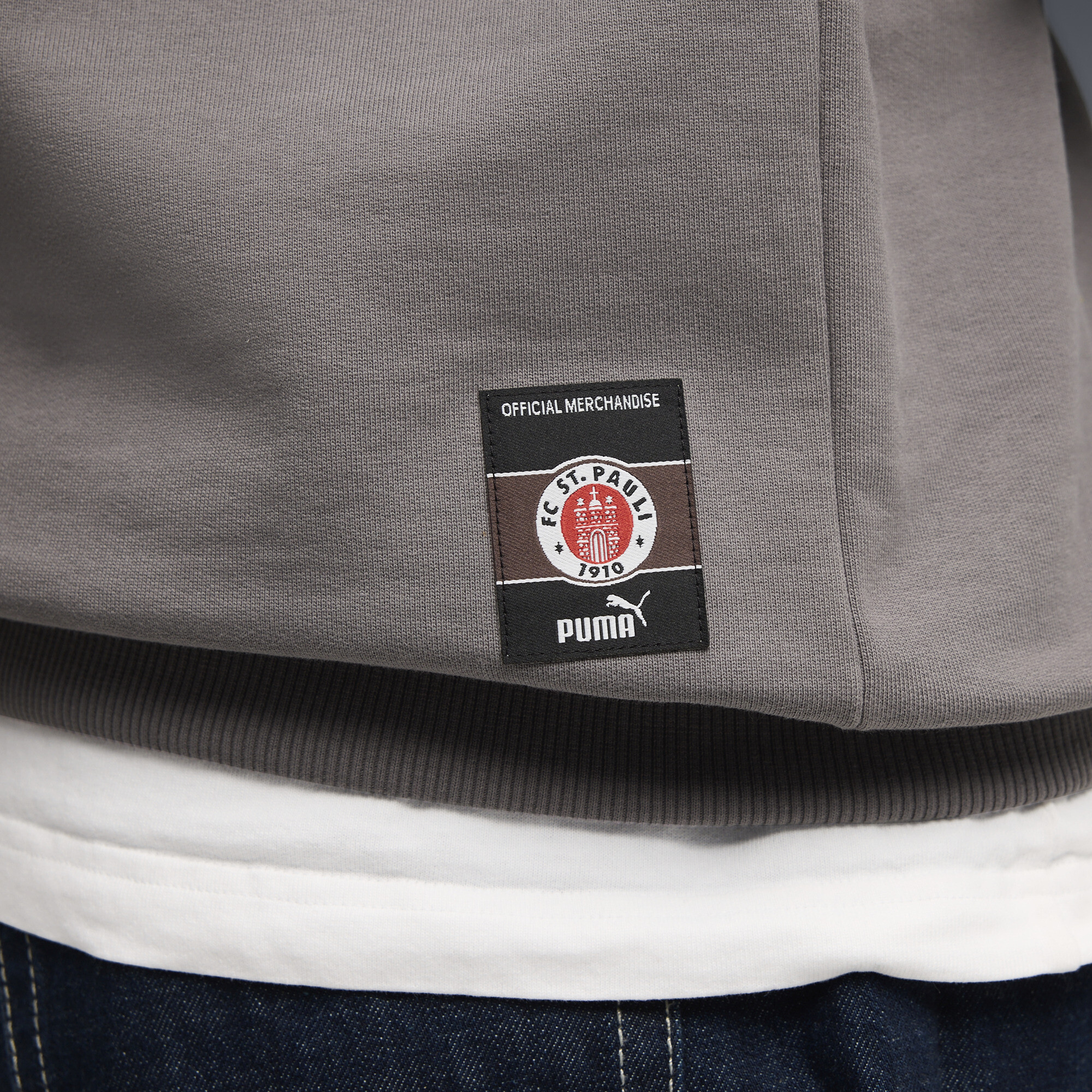 PUMA FC St. Pauli Retro Crew sweatshirt voor Heren, Grijs/Wit, Maat XXL thumbnail 4