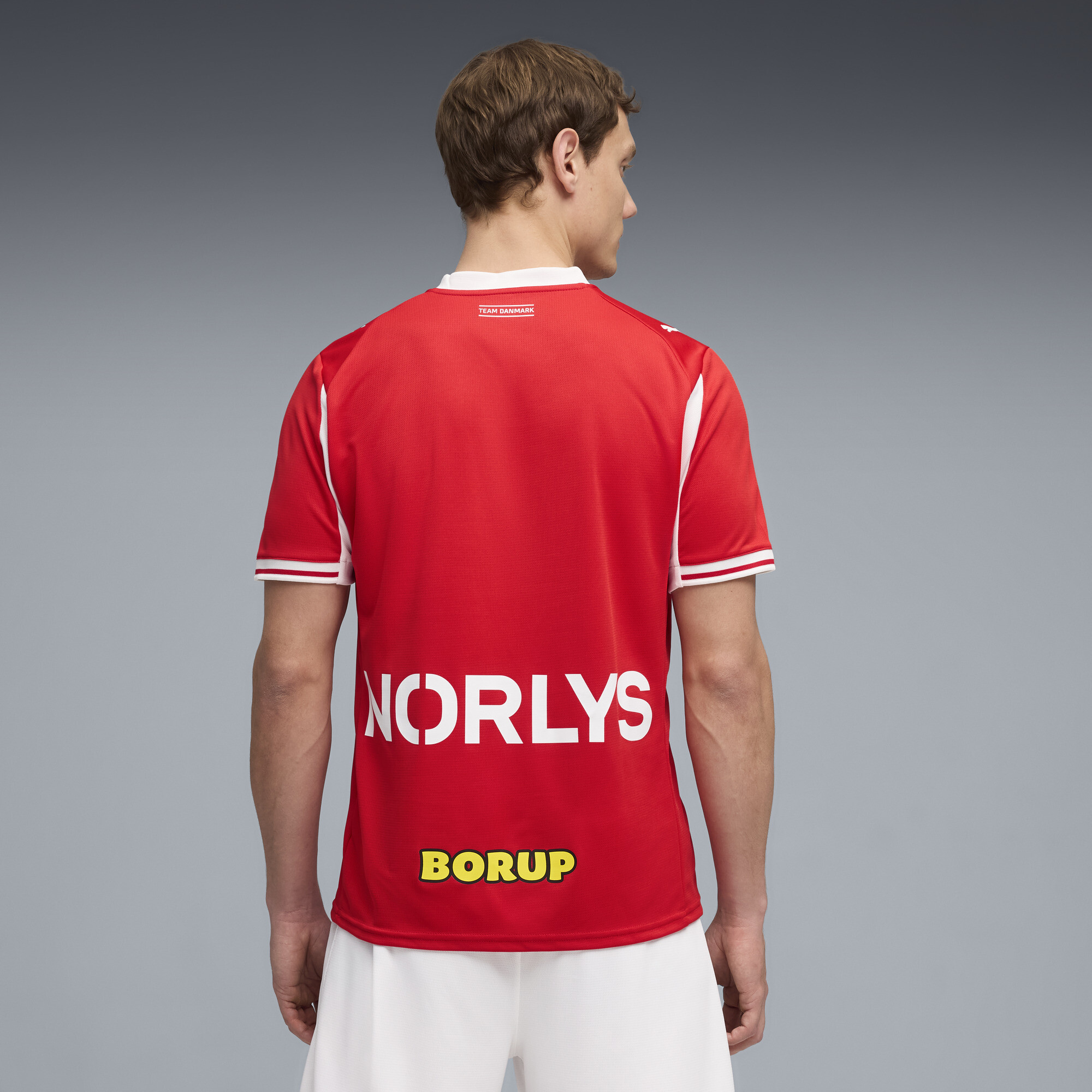 PUMA Deense handbalbond thuisshirt voor Heren, Rood/Wit, Maat XS thumbnail 3