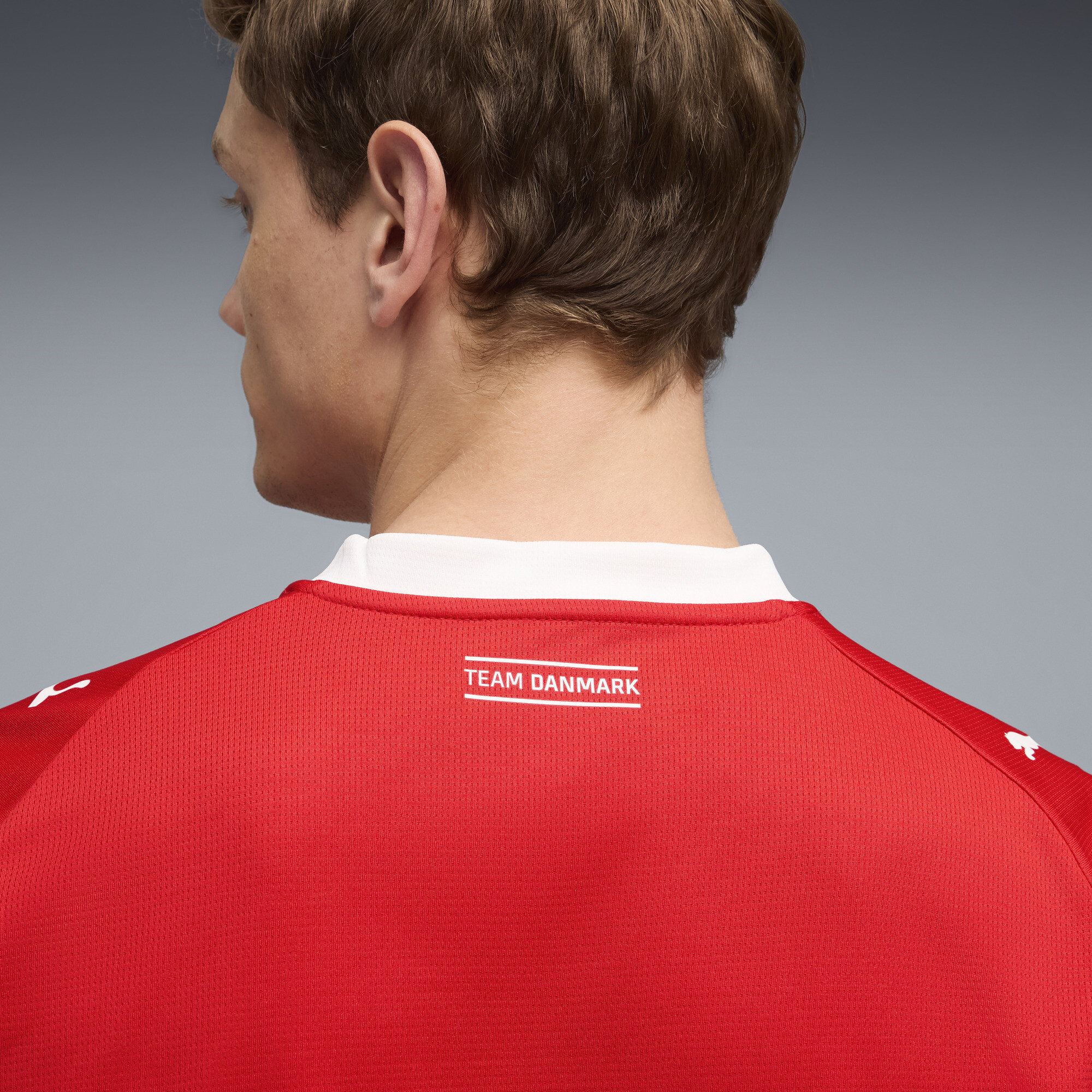 PUMA Deense handbalbond thuisshirt voor Heren, Rood/Wit, Maat XS thumbnail 2