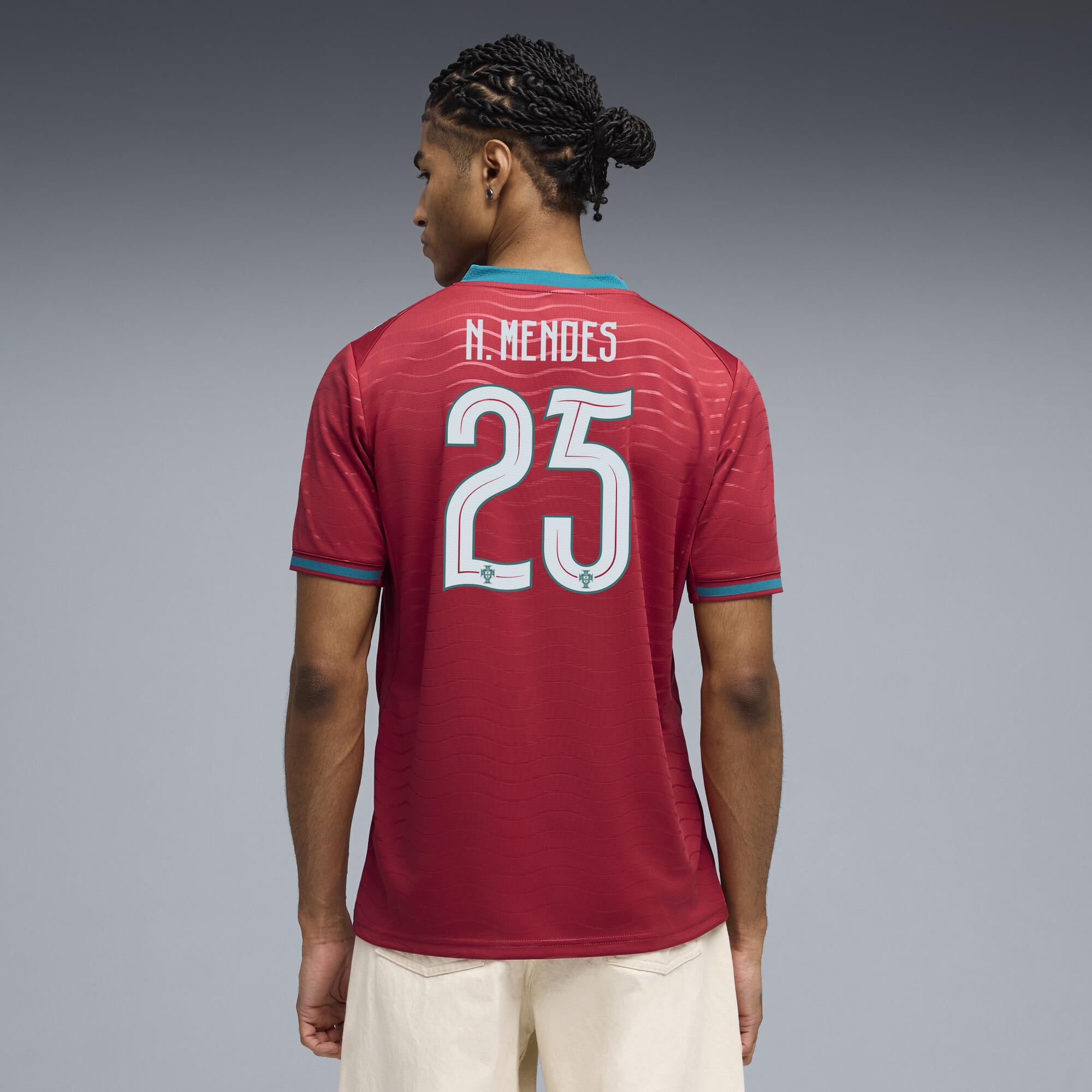 PUMA Portugal 2026 Player thuisshirt voor Heren, Groen/Rood, Maat L thumbnail 5