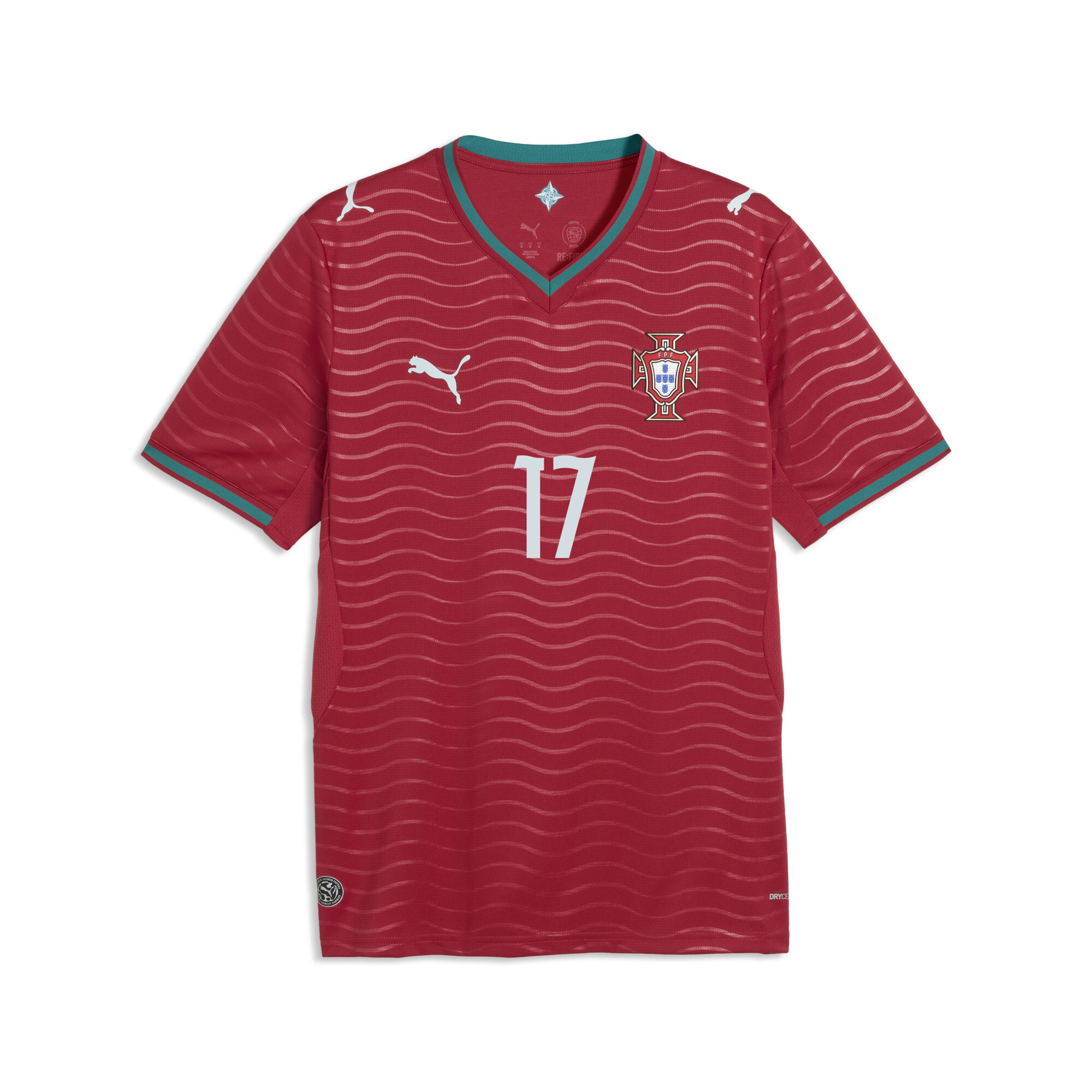 PUMA Portugal 2026 Player thuisshirt voor Heren, Groen/Rood, Maat XL