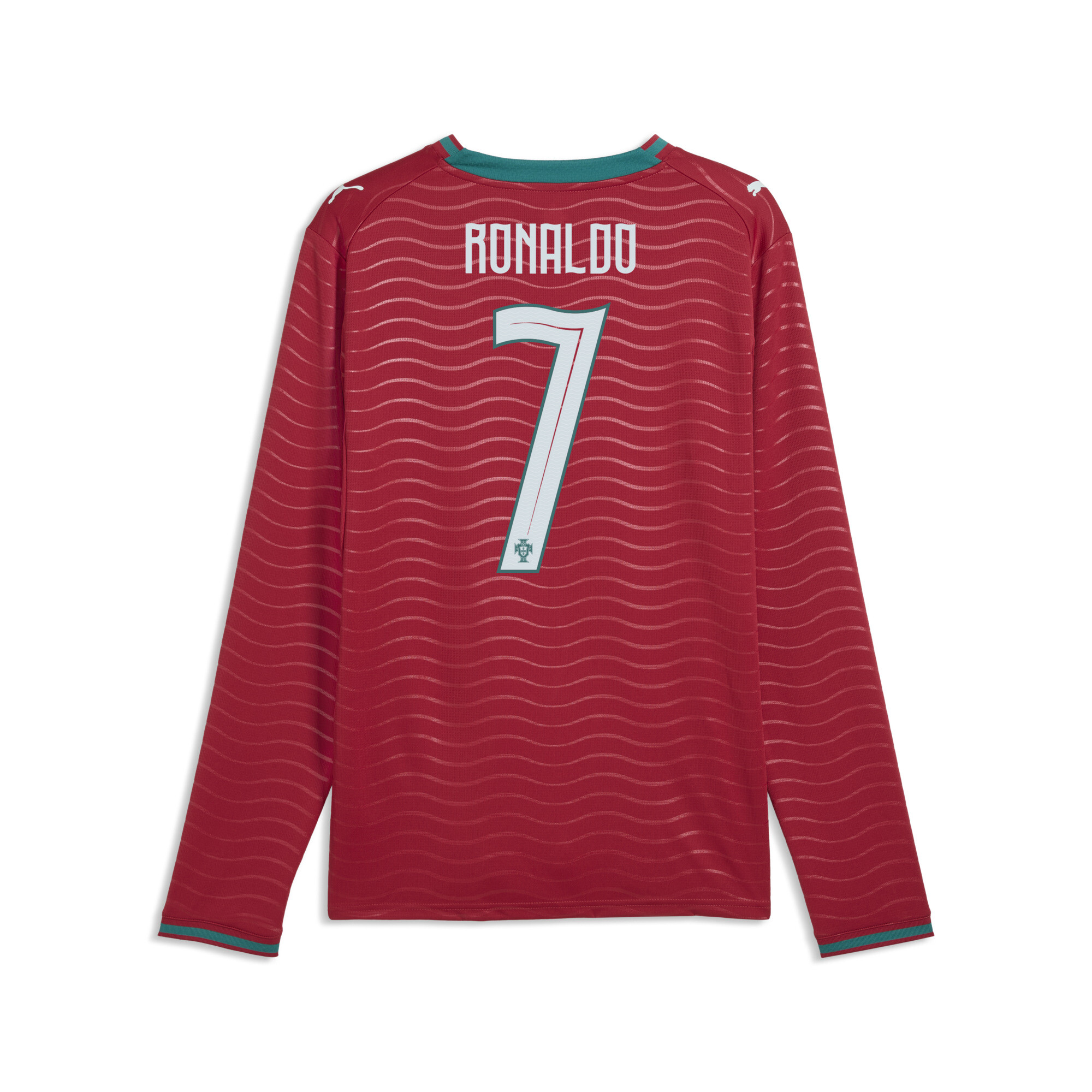 PUMA Portugal 2026 Player thuisshirt met lange mouwen voor Heren, Groen/Rood, Maat 3XL thumbnail 4