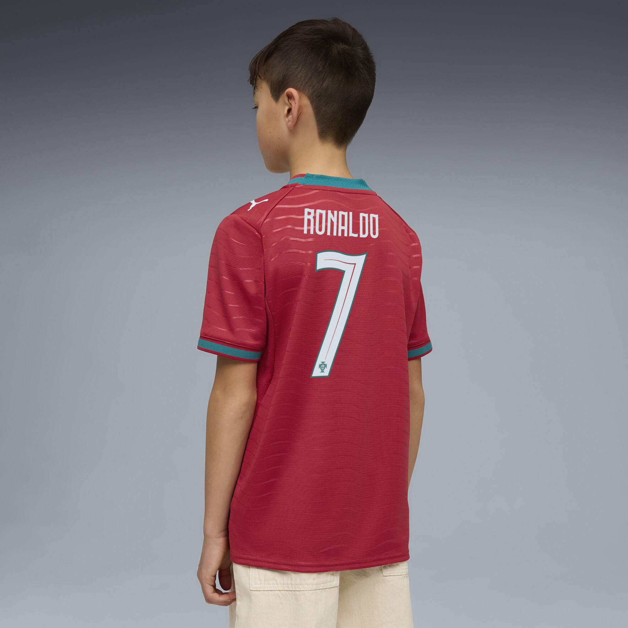 PUMA Portugal 2026 Player thuisshirt, Groen/Rood, Maat 5-6Y thumbnail 5