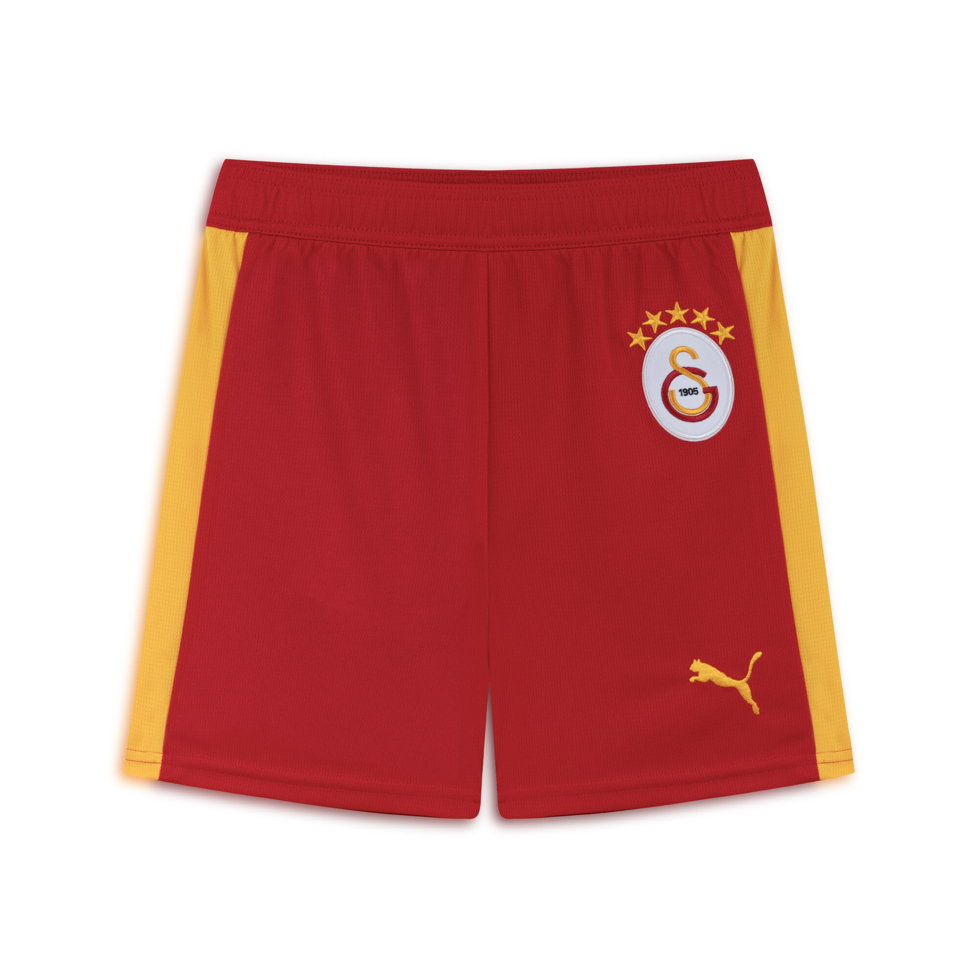 PUMA Galatasaray SK T7 short, Rood/Geel, Maat 9-10Y
