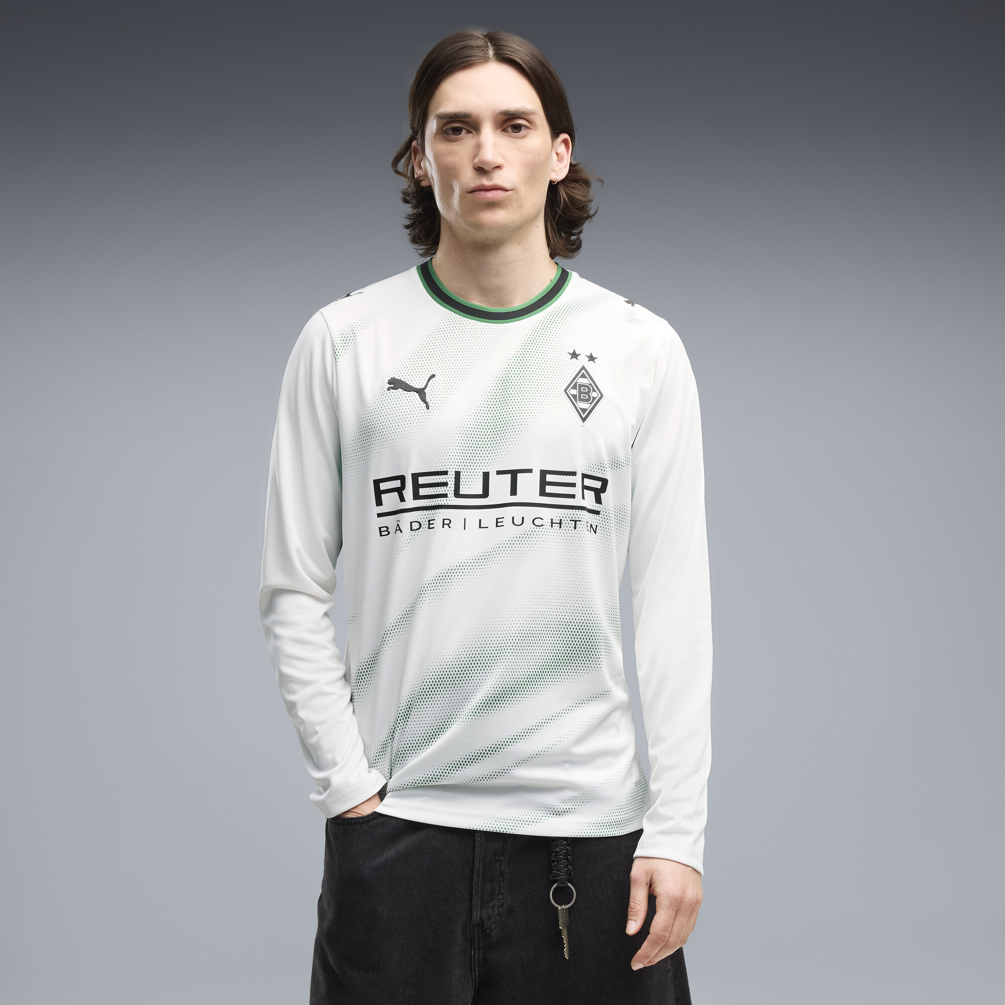 PUMA Męska koszulka domowa z długim rękawem Borussia Mönchengladbach 26/27, Akcesoria, Biały, XXL