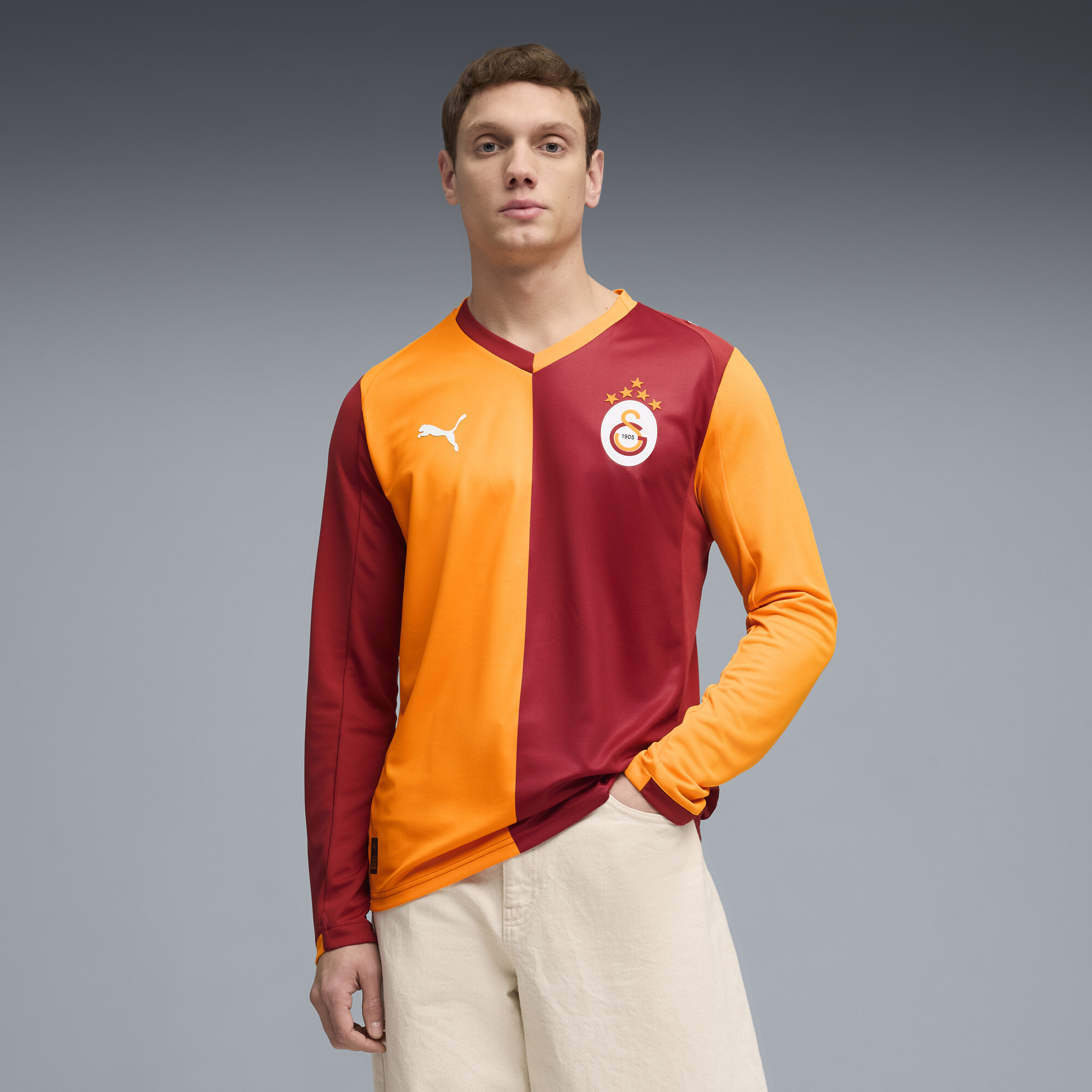 PUMA Galatasaray SK thuisshirt met lange mouwen voor Heren, Rood/Oranje, Maat 3XL thumbnail 6