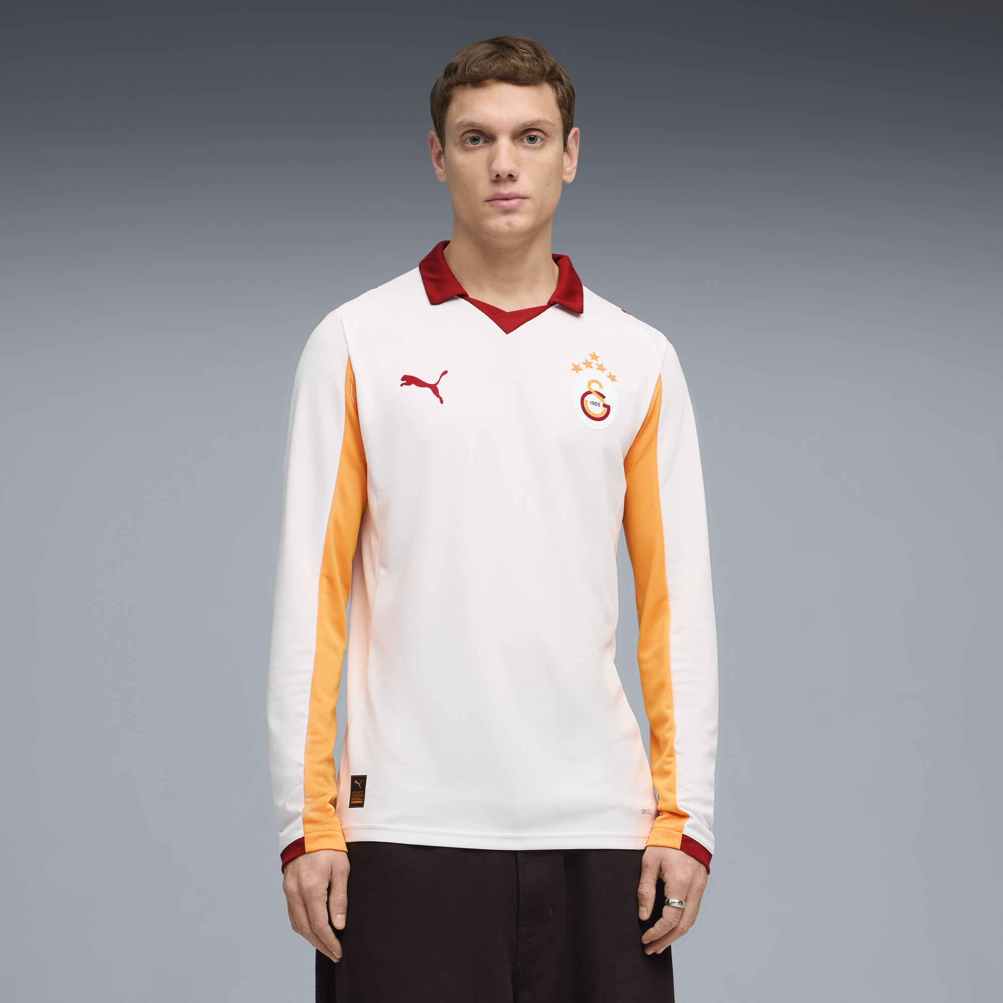 PUMA Galatasaray SK uitshirt met lange mouwen voor Heren, Wit/Oranje, Maat M thumbnail 6