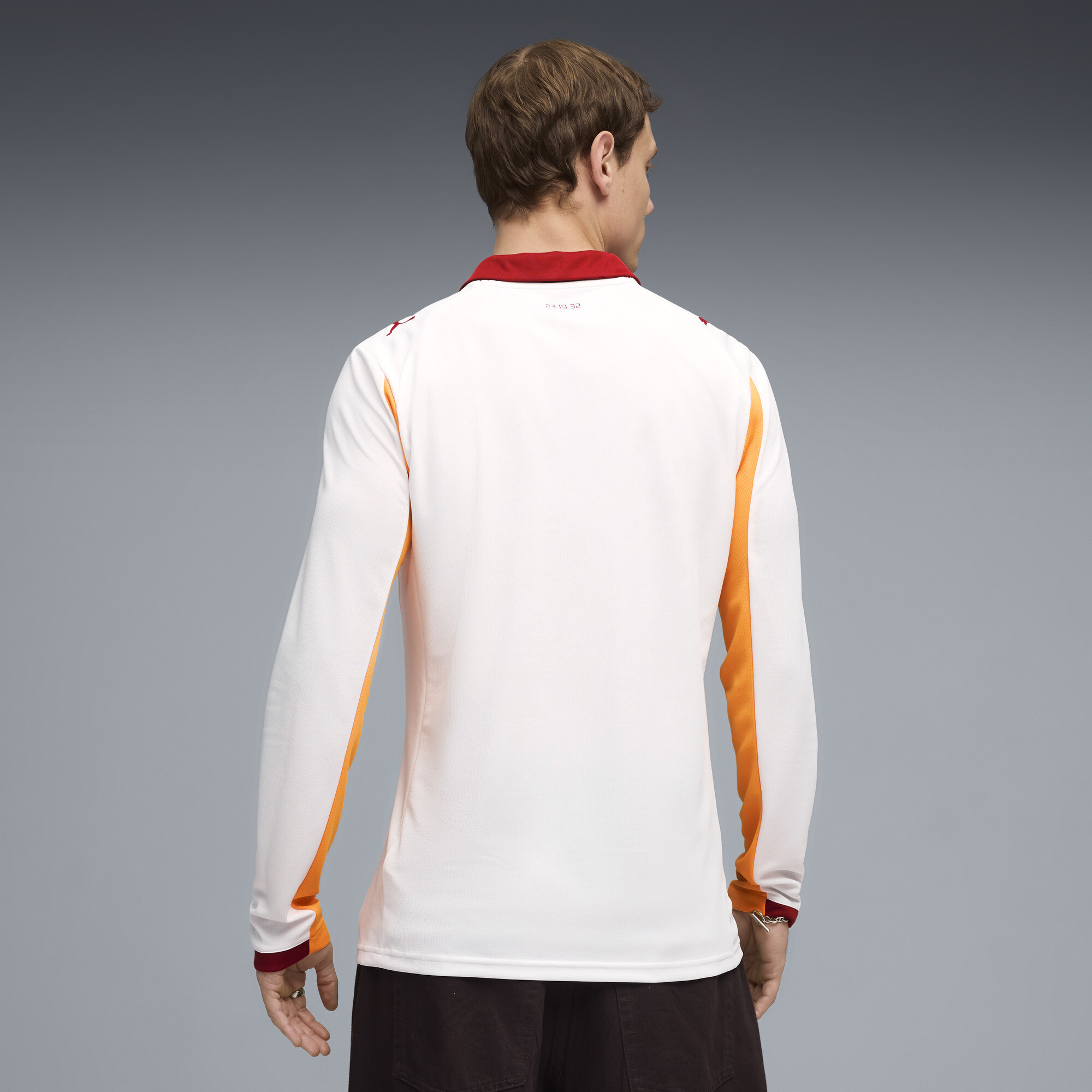 PUMA Galatasaray SK uitshirt met lange mouwen voor Heren, Wit/Oranje, Maat M thumbnail 3