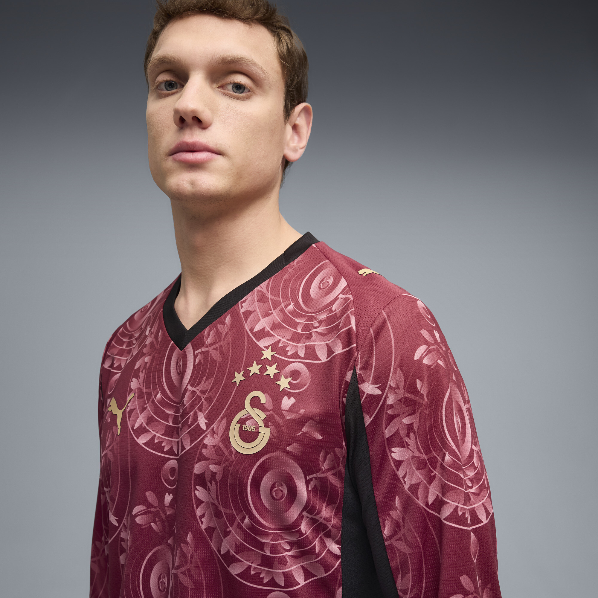 PUMA Galatasaray SK derde shirt met lange mouwen voor Heren, Rood/Goud, Maat S thumbnail 7