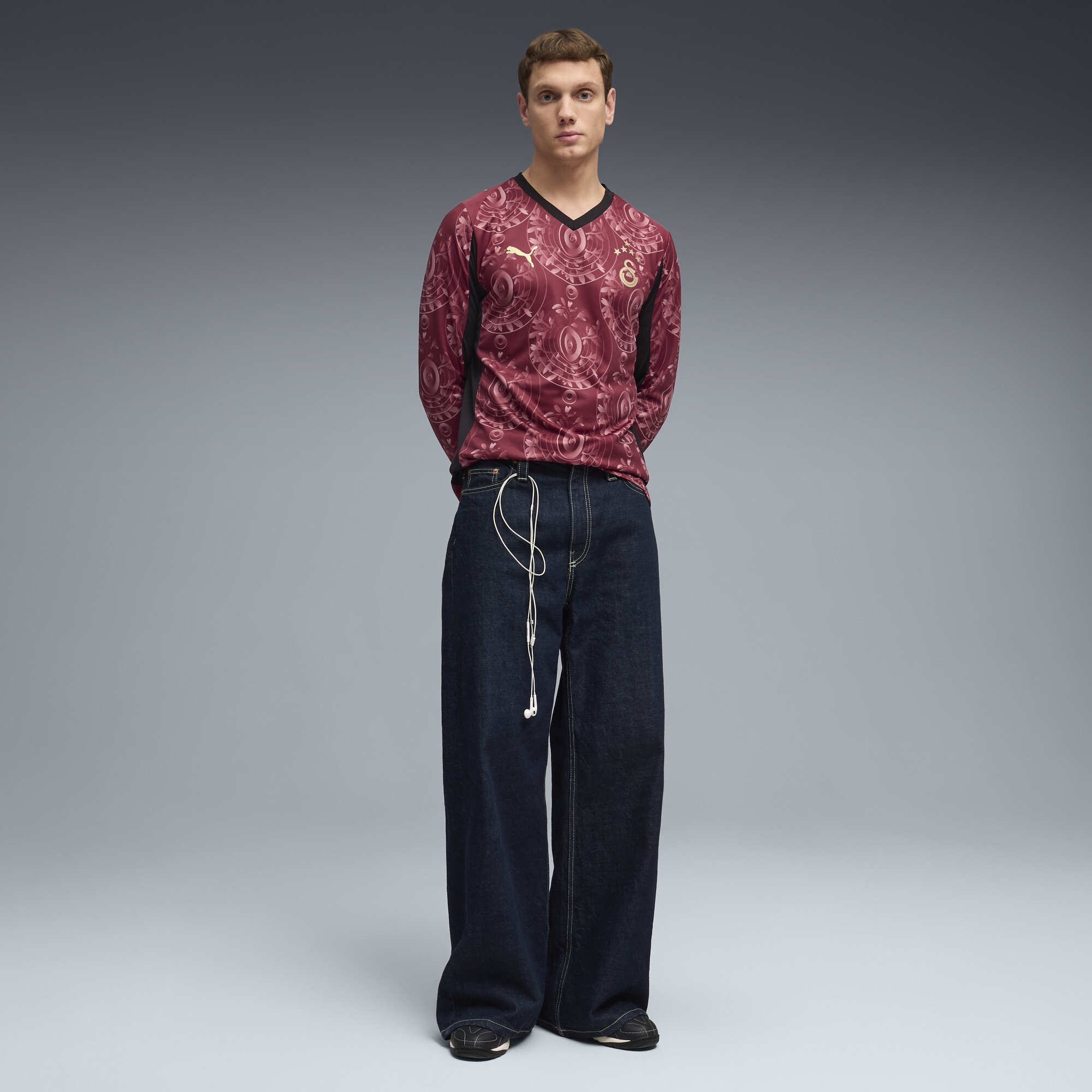 PUMA Galatasaray SK derde shirt met lange mouwen voor Heren, Rood/Goud, Maat S thumbnail 6