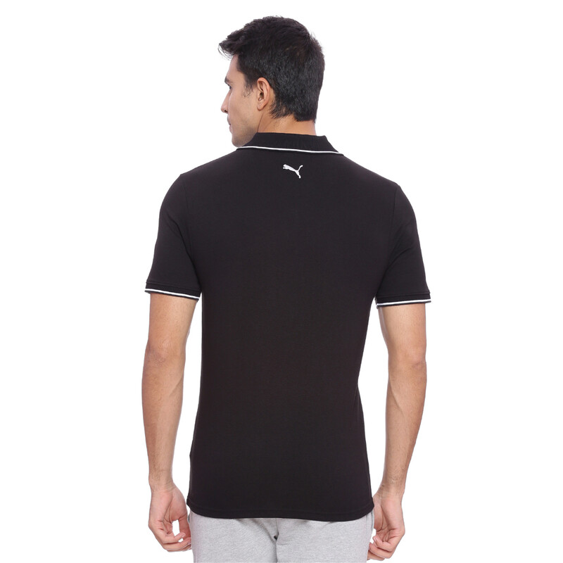 

Men's PUMA Essential Tipping Polo T-shirt, Black