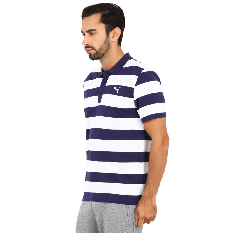 

Men's PUMA ESS Striped Pique Polo