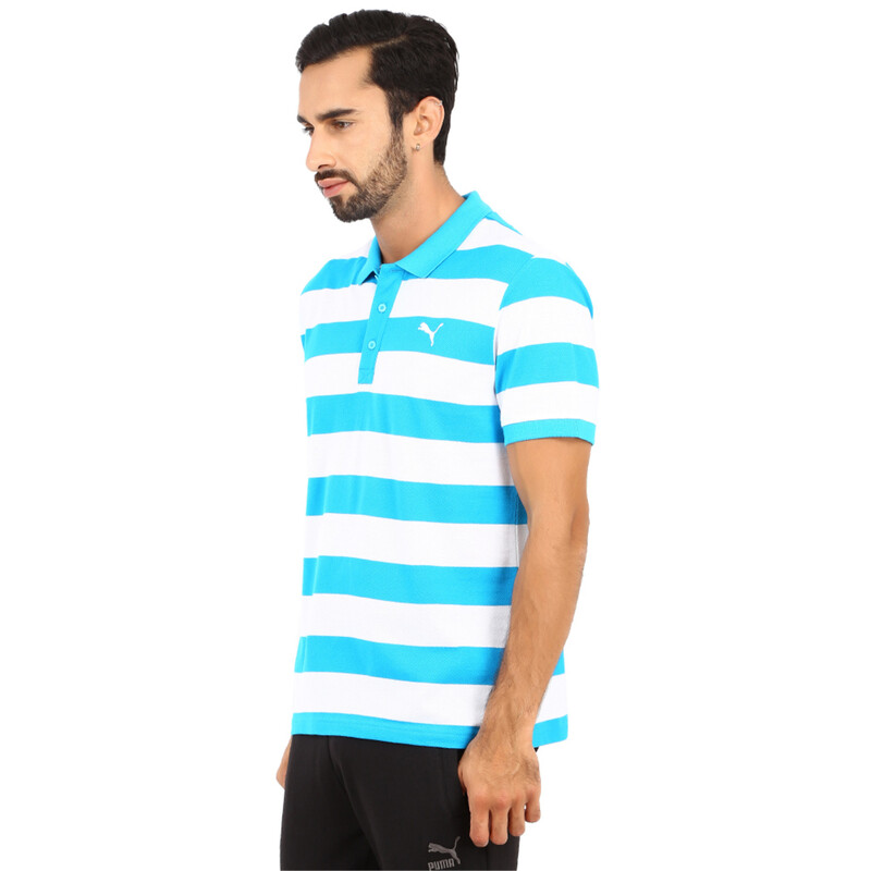 

Men's PUMA ESS Striped Pique Polo