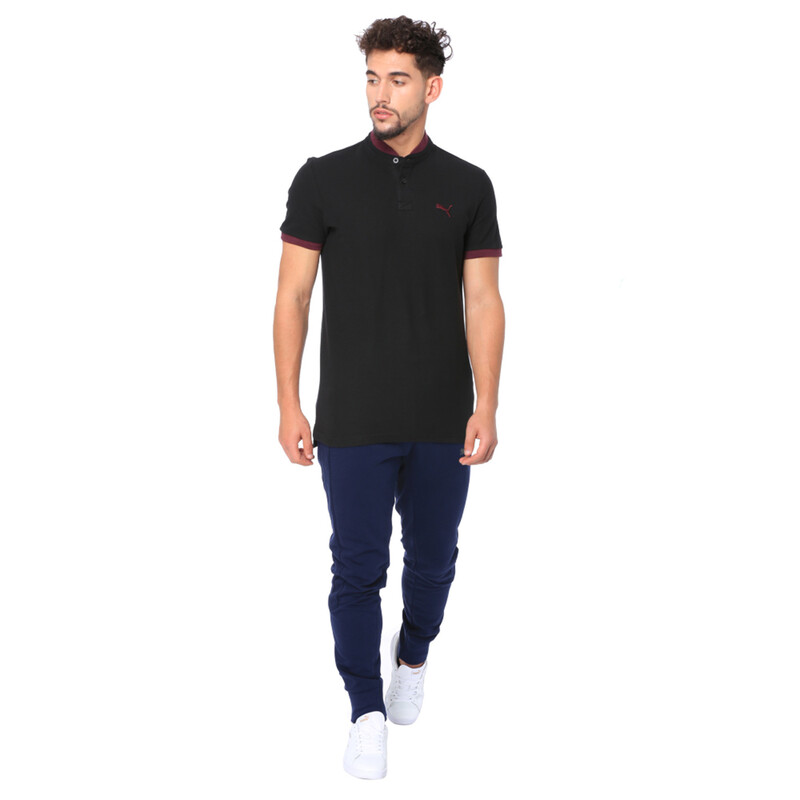 

Men's PUMA Band Collar Polo, Black