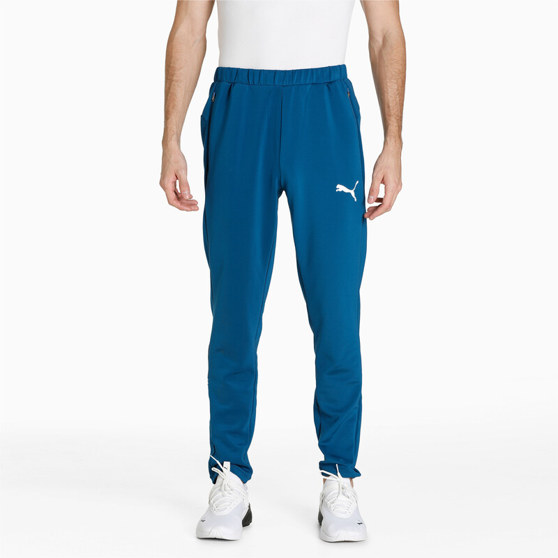 

Men's PUMA Graphic Slim Fit Track Pants, Black/blue