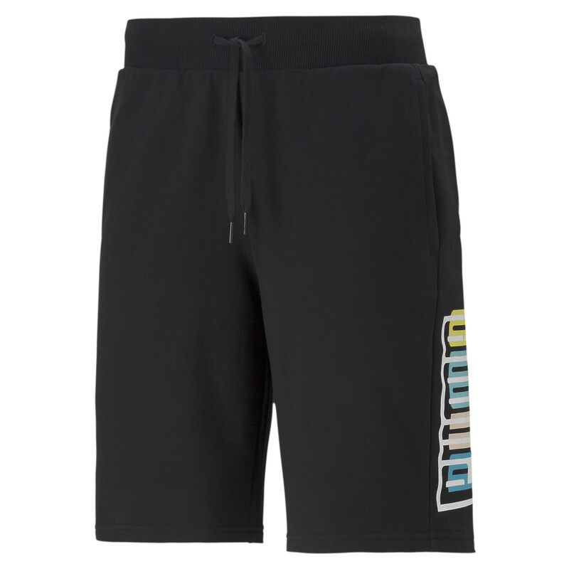 Men's PUMA SUMMER COURT Graphic Regular Fit Shorts, Black