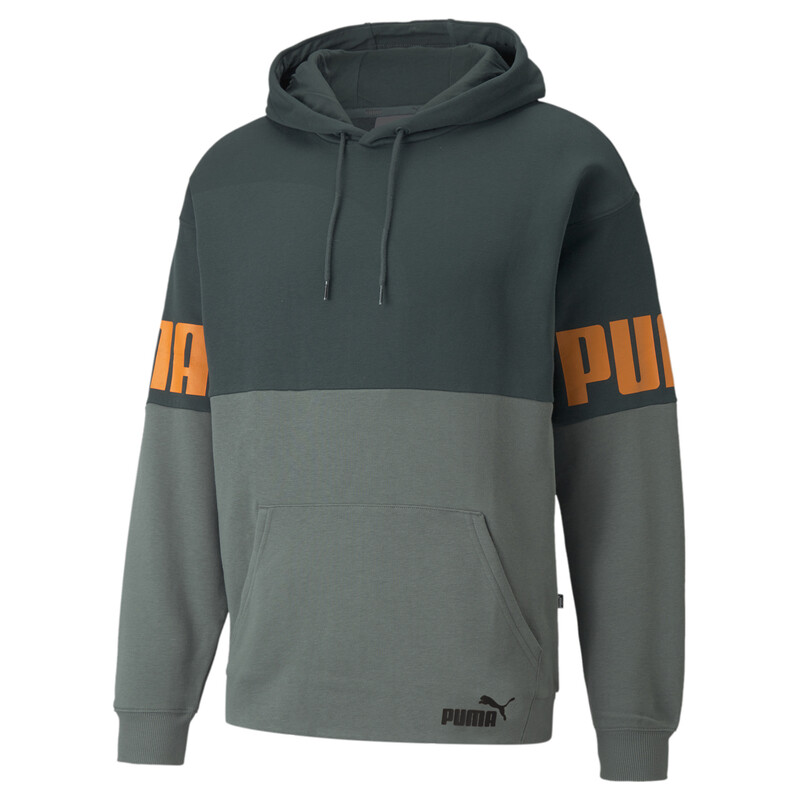 

Men's PUMA POWER Colorblock Loose Hoodie, Black/gray/green
