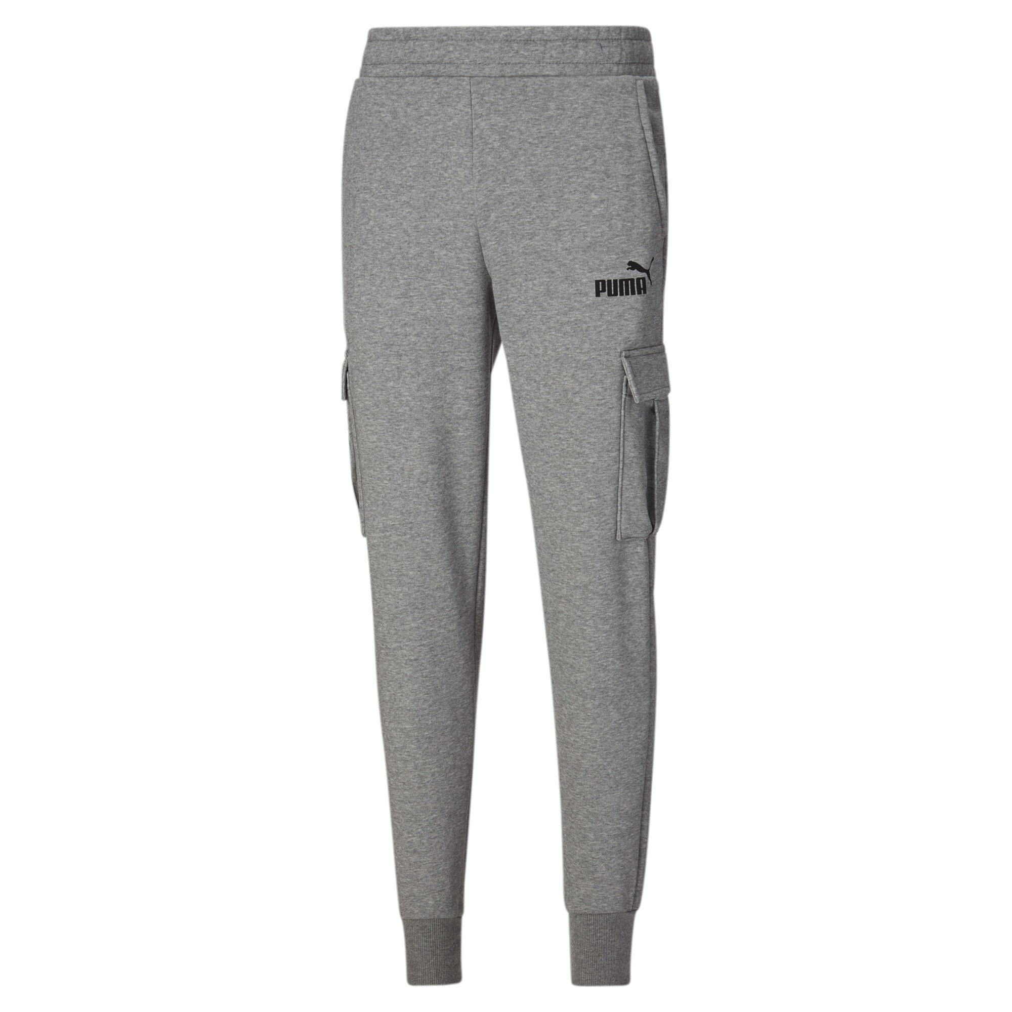 PUMA Size L Men's Essentials Pocket Pants - Medium Grey Heather 