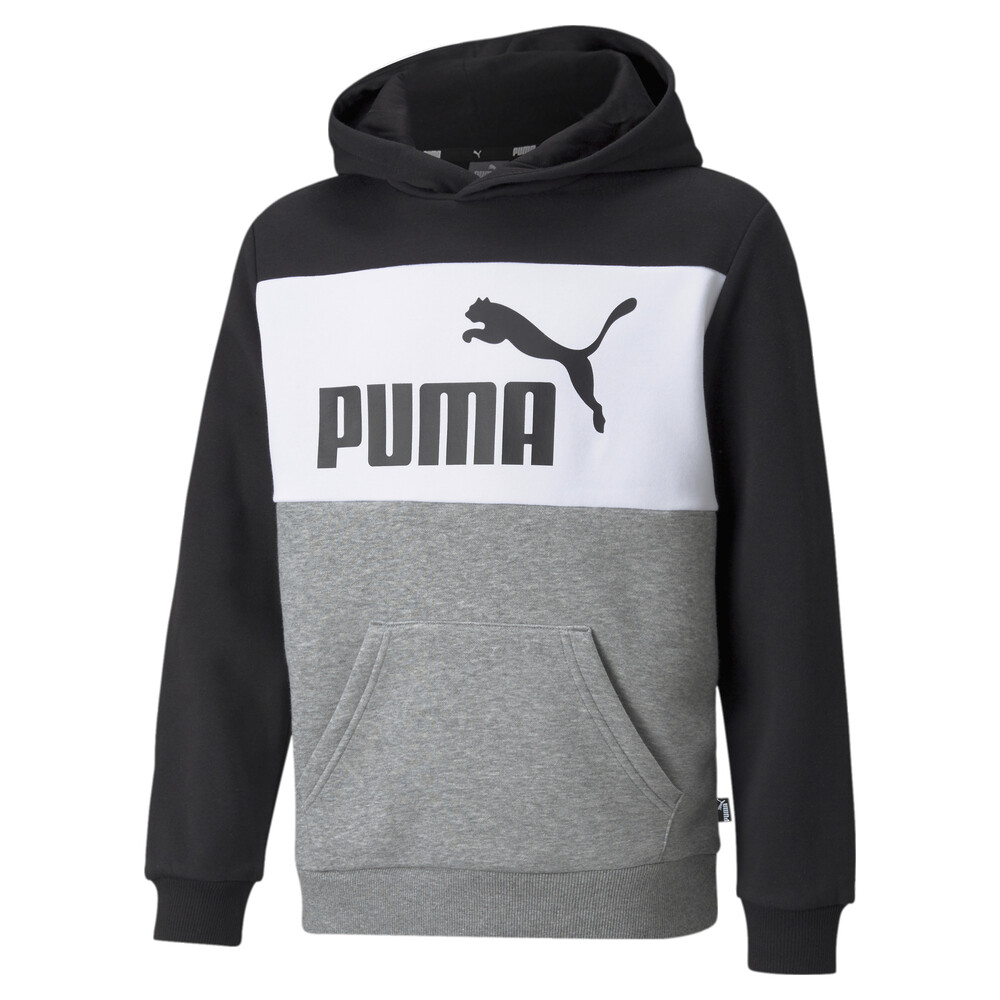 Essentials+ Colour Blocked Youth Hoodie Black PUMA