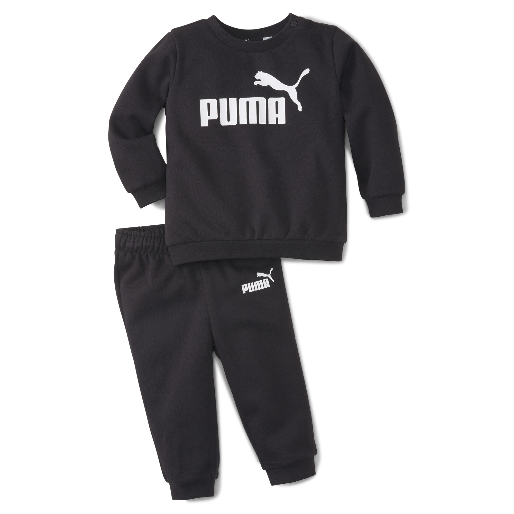 Puma Essentials Minicats Crew Neck Jogger Suit Toddler Sweatshirt, Black Sweatshirt, Size 1-2Y Sweatshirt, Shoes