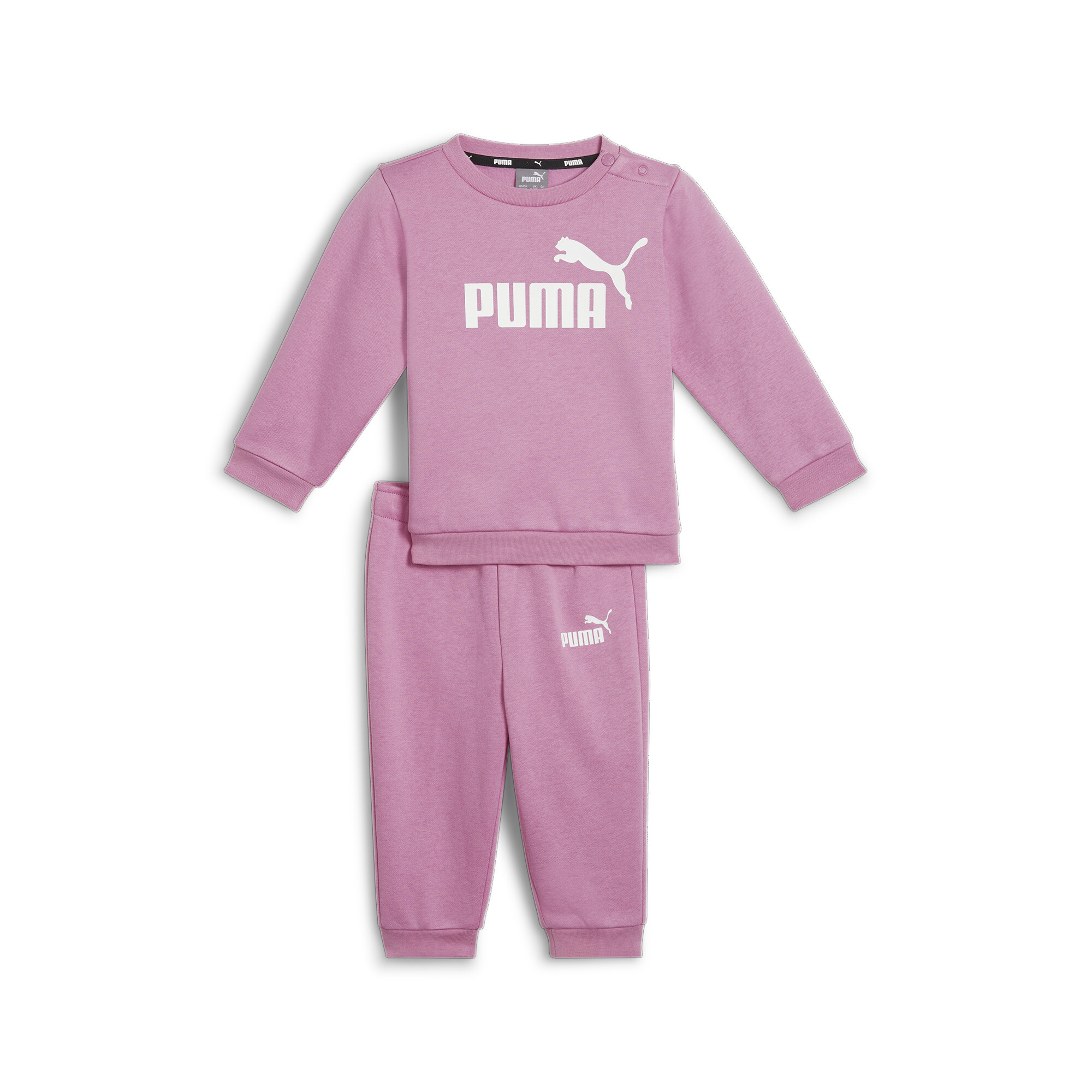 Puma Essentials Minicats Crew Neck Jogger Suit Toddler Sweatshirt, Pink Sweatshirt, Size 2-4M Sweatshirt, Shoes