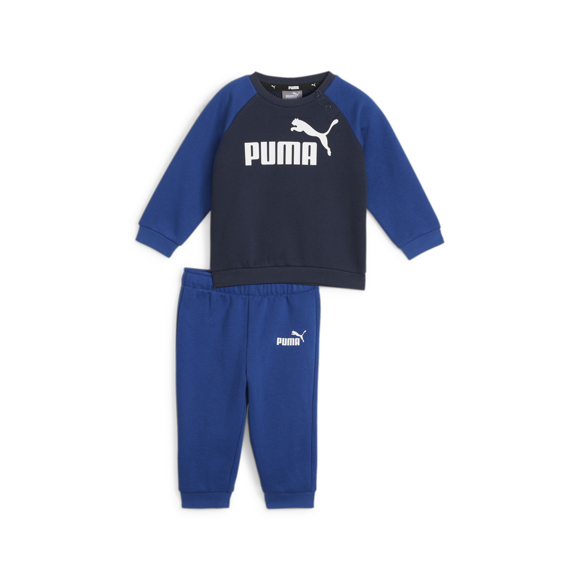 Puma Minicats Essentials Raglan Babies' Jogger Set, Blue, Size 2-4M, Clothing