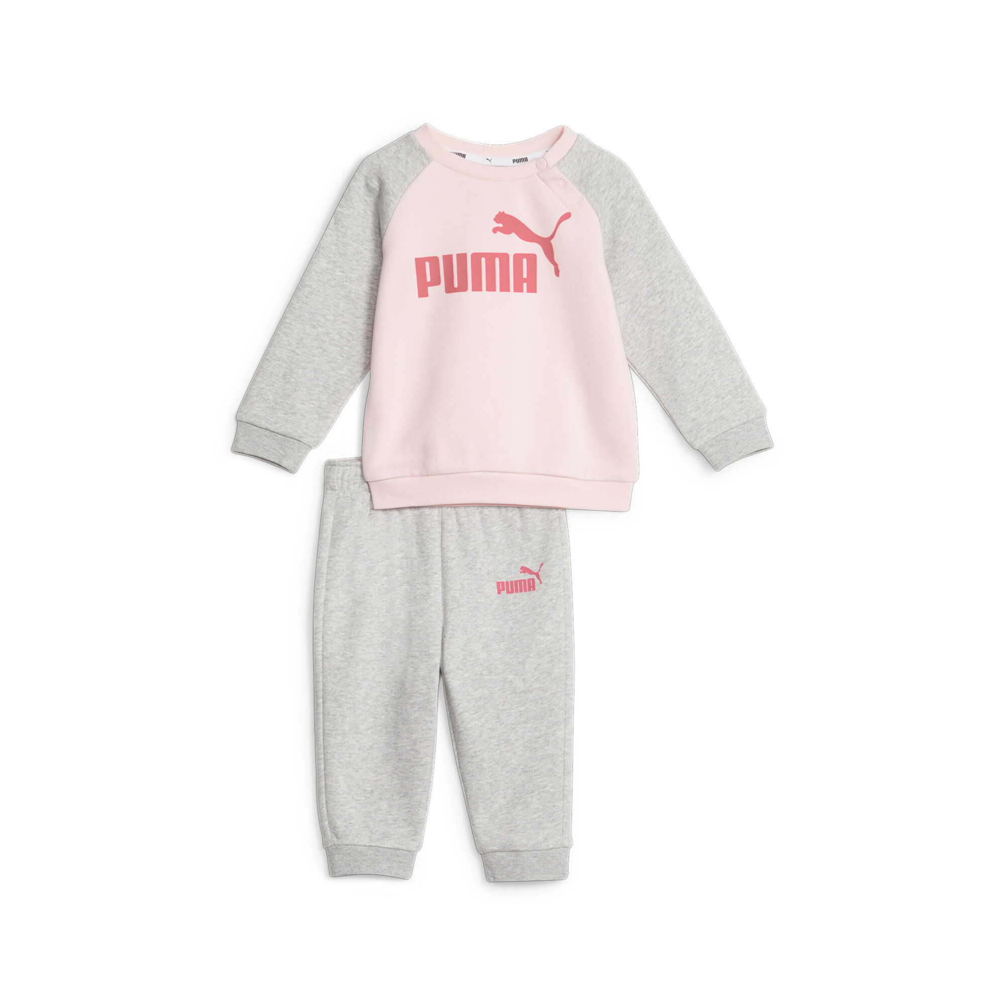 Puma Minicats Essentials Raglan Babies' Jogger Set, Pink, Size 12-18M, Clothing