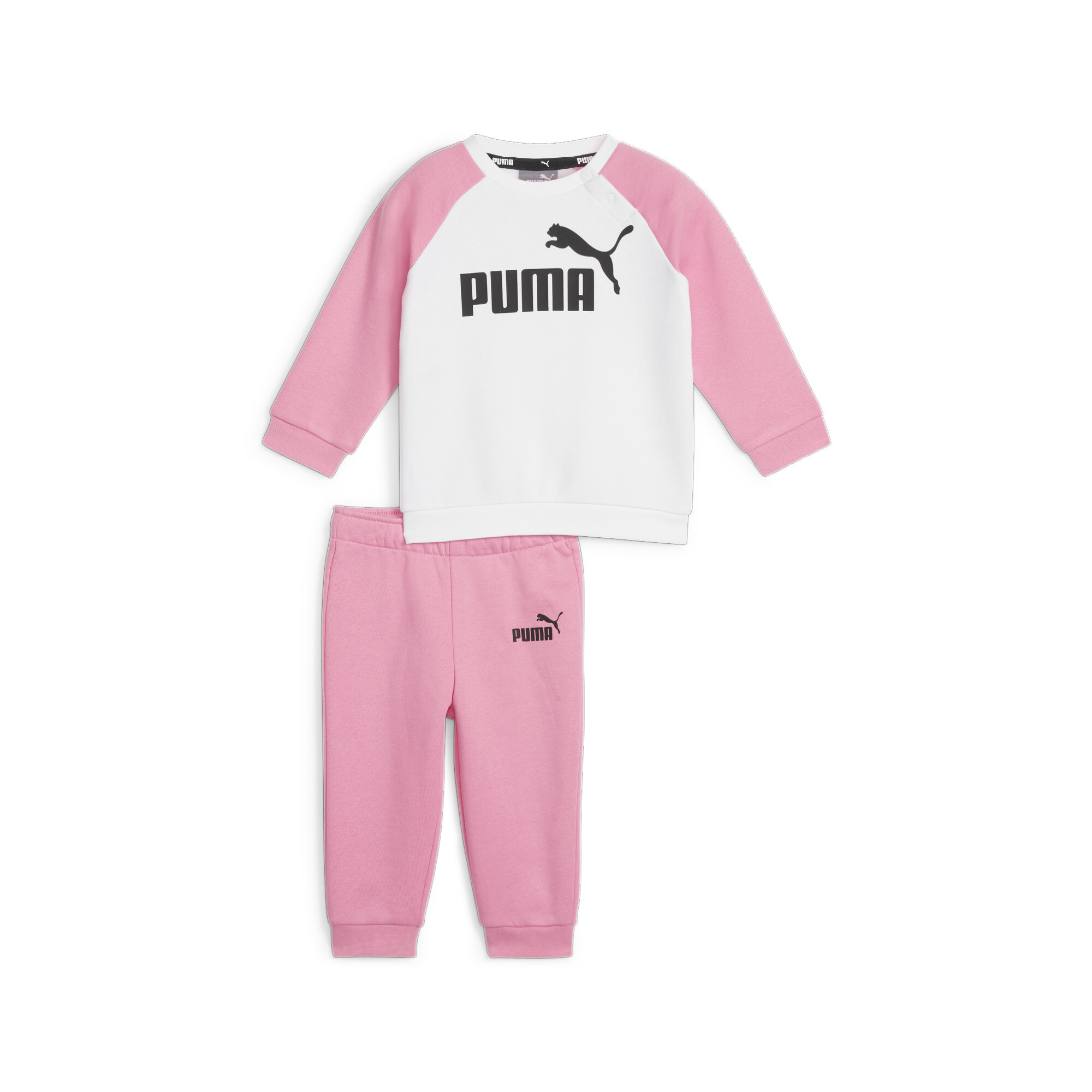 Puma Minicats Essentials Raglan Babies' Jogger Set, Pink, Size 4-6M, Clothing