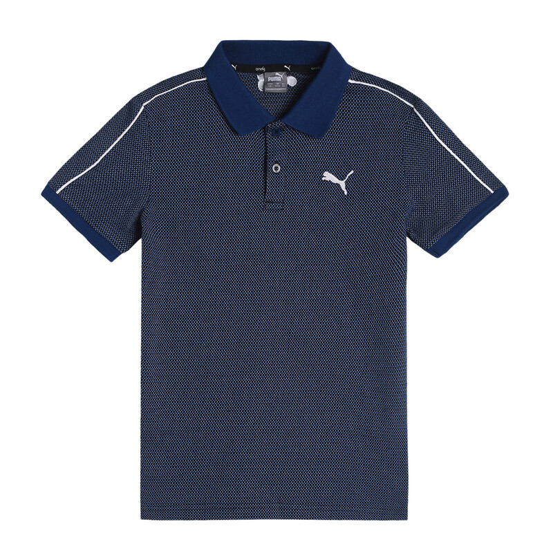 

PUMA X One8 Jacquard Boy's Polo, Black/blue
