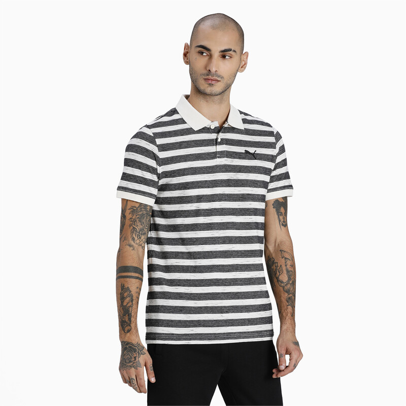 

Men's PUMA Jacquard Slim Fit Polo, Black