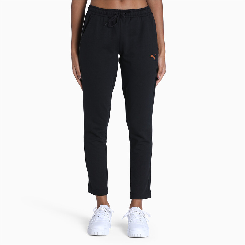 Women's PUMA 7/8 Slim Fit Track Cotton Pants in Black size L
