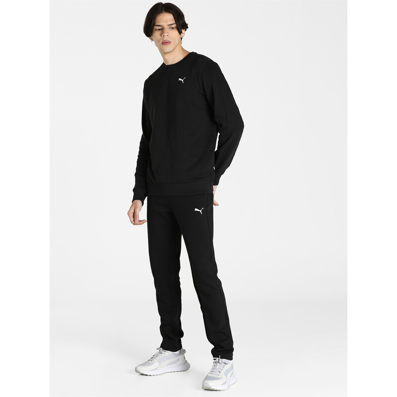 Men's PUMA Zippered Slim Fit Knitted Slim Fit Sweat Pants, Black