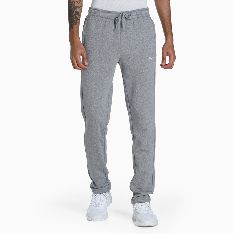 Men's PUMA Zippered Slim Fit Knitted Slim Fit Sweat Cotton Pants in Gray size S