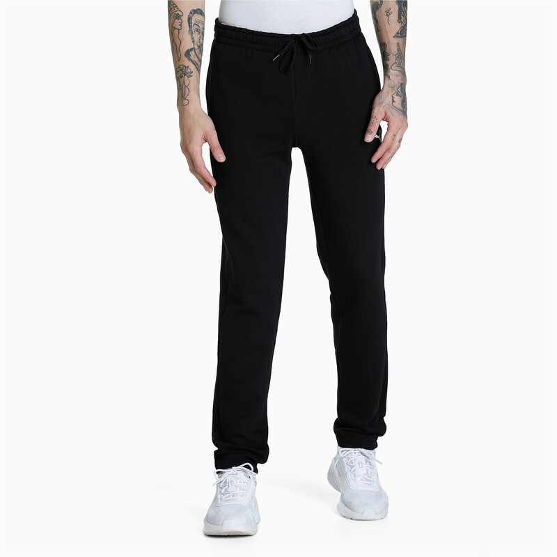 Men s PUMA Zippered Slim Fit Knitted Slim Fit Sweat Pants in Black