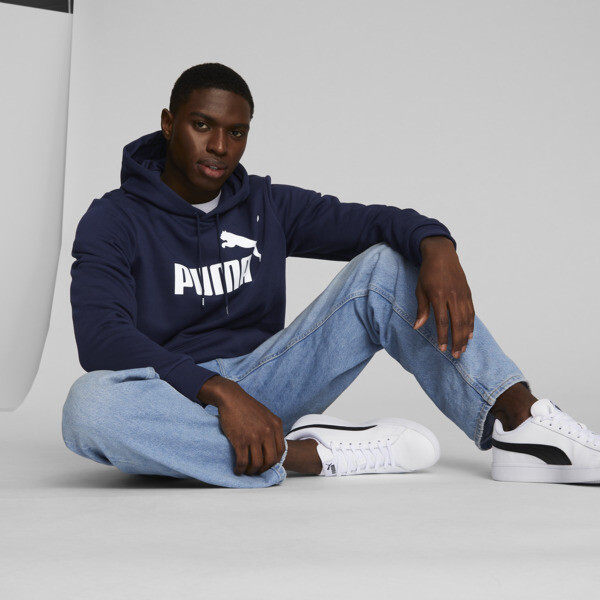 Puma Essentials Big Logo Men's Hoodie In Peacoat