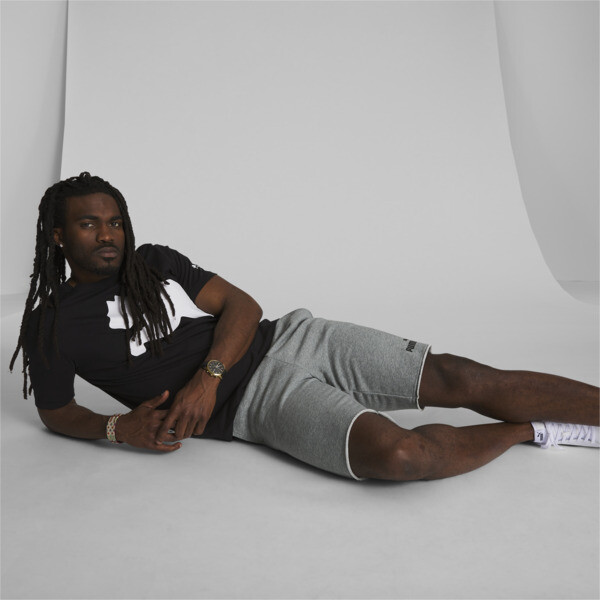 Shop Puma Essentials+ 12" Men's Shorts In Medium Gray Heather- Black