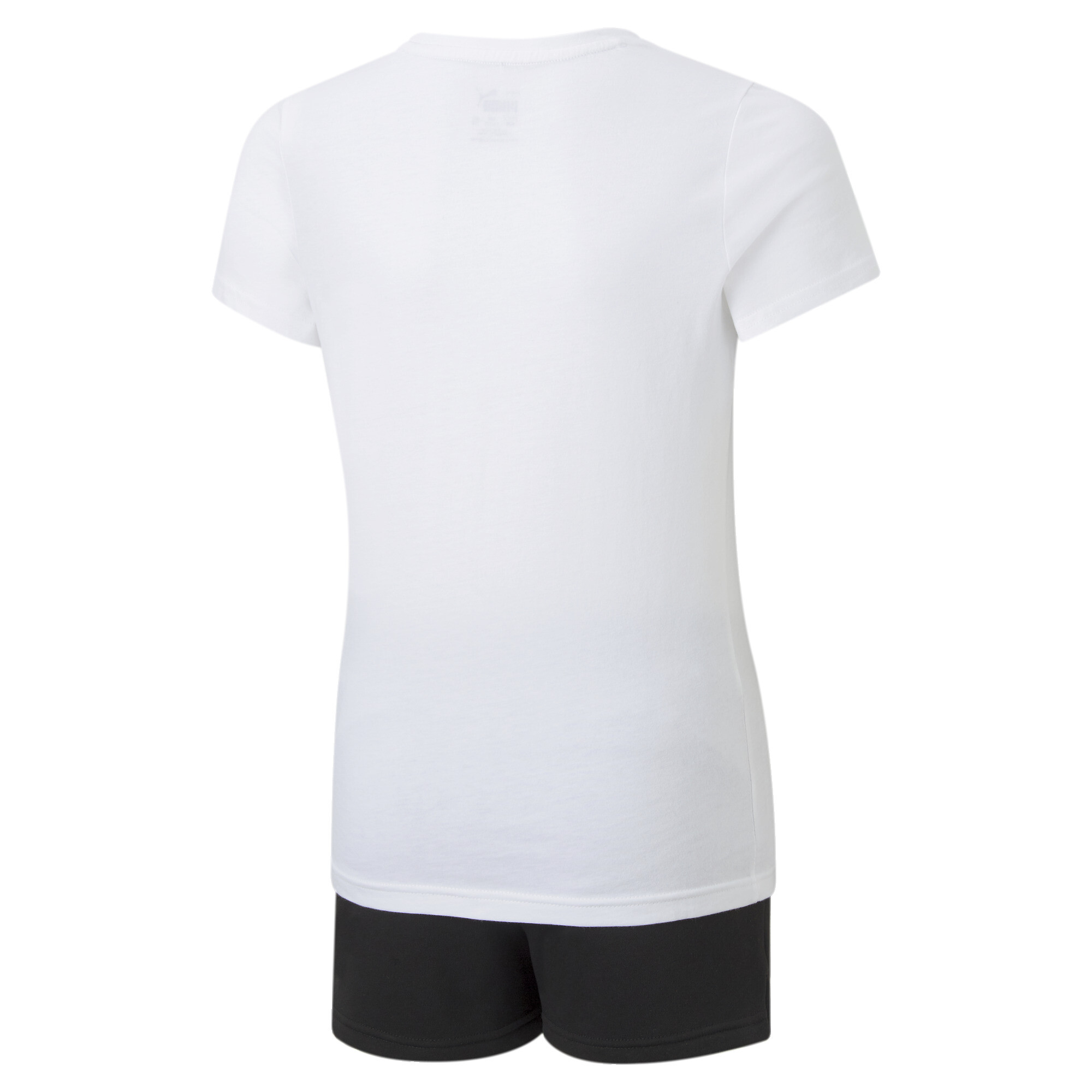 Women's Puma Logo Tee And Shorts Youth Set, White, Size 3-4Y, Clothing