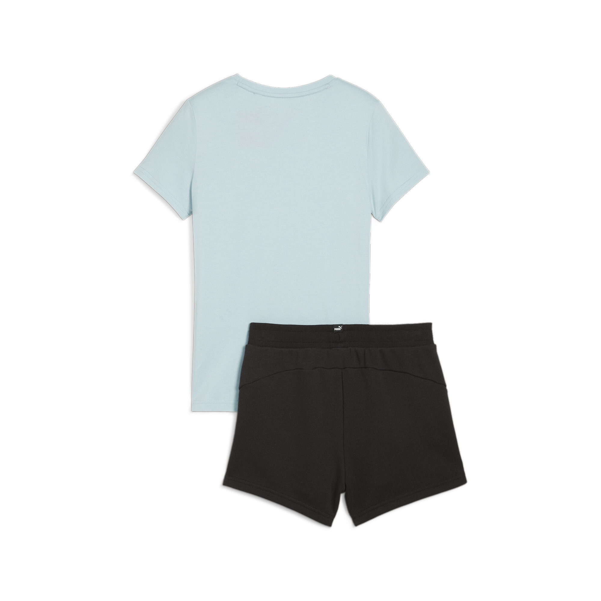 Women's Puma Logo Tee And Shorts Youth Set, Blue, Size 7-8Y, Clothing