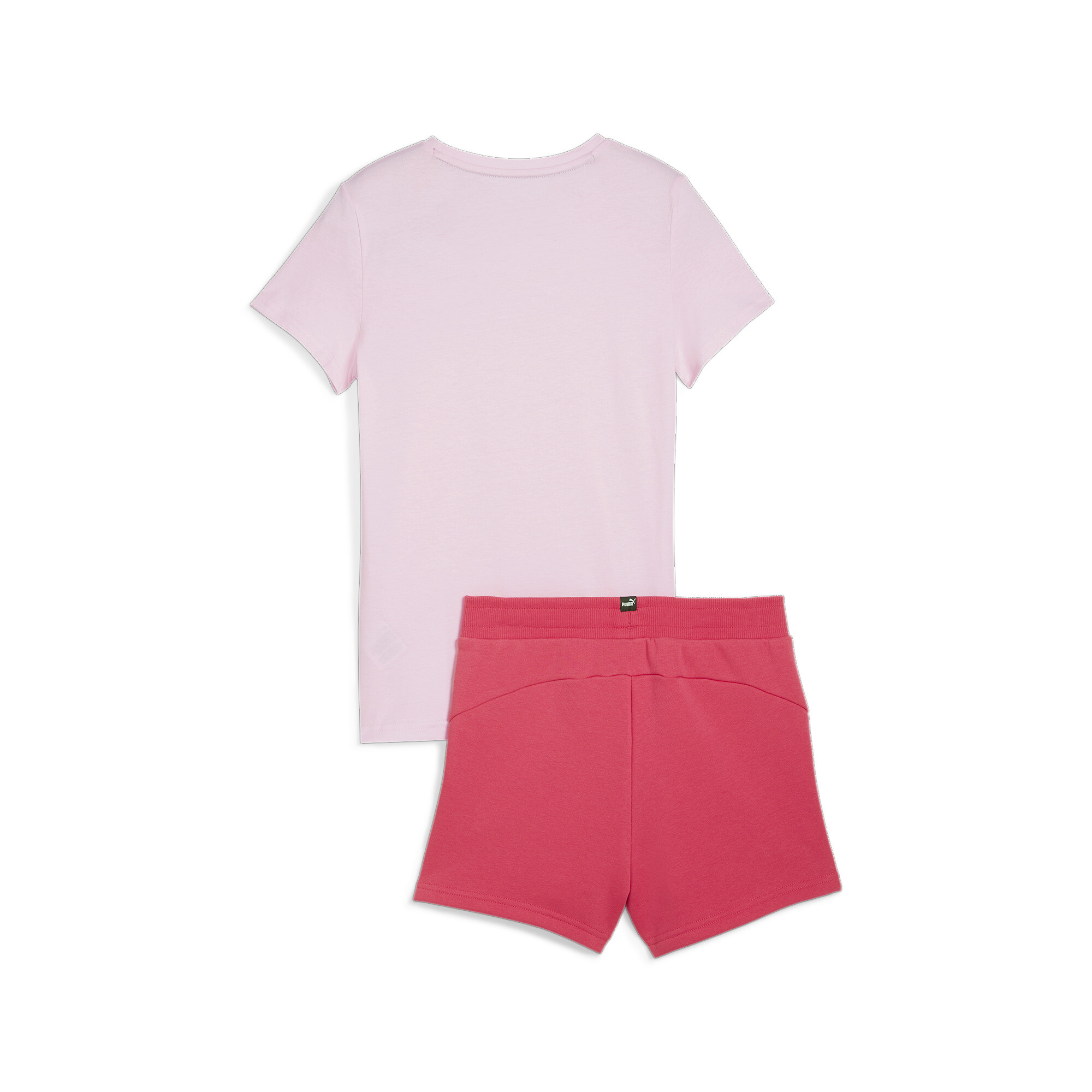 Women's Puma Logo Tee And Shorts Youth Set, Pink, Size 9-10Y, Clothing