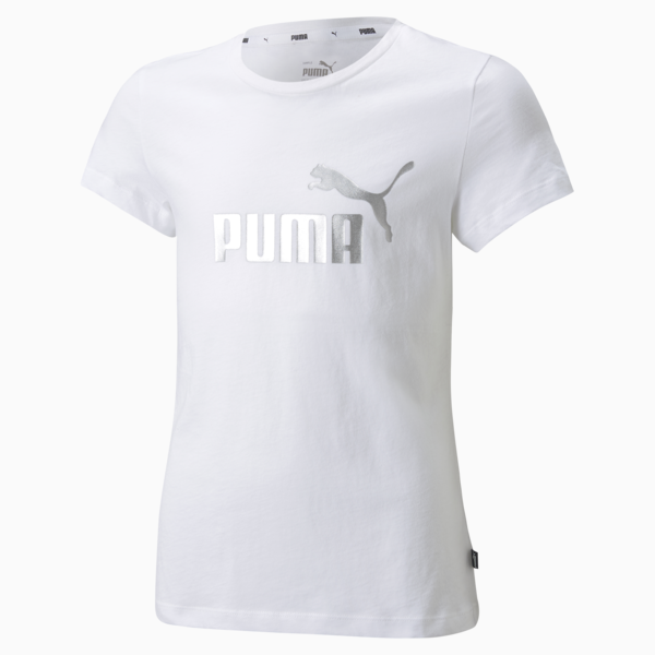Camiseta juvenil con el logotipo Essentials+, Puma White, large-MEX