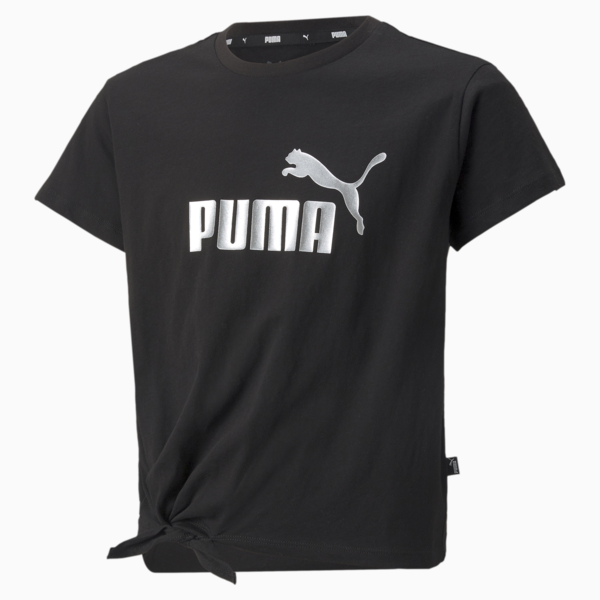 Essentials+ Logo Knotted Tee Youth, Puma Black, large-ZAF