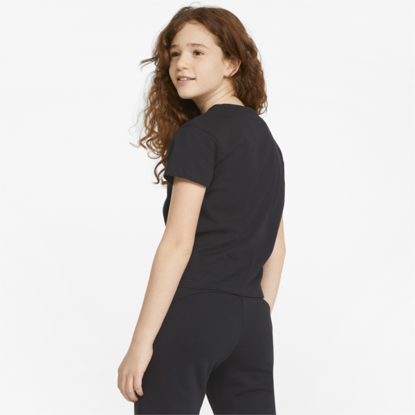 Essentials+ Logo Knotted Tee Youth, Puma Black, large-ZAF