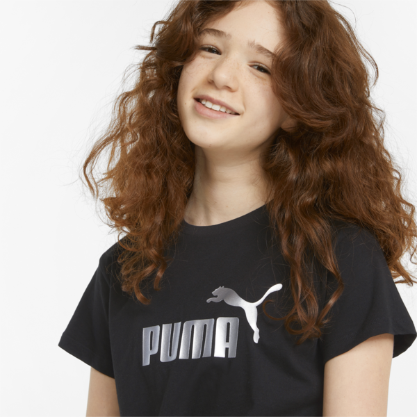 Essentials+ Logo Knotted Tee Youth, Puma Black, large-ZAF
