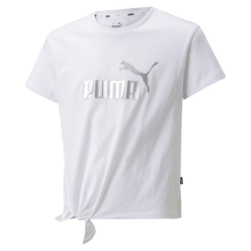 PUMA Logo Girl's Knotted Relaxed Fit T-Shirt
