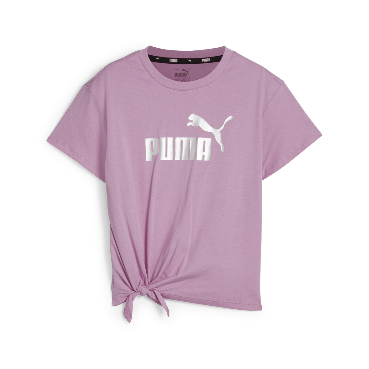 Essentials+ Logo Knotted T-Shirt Youth in Mauved Out by PUMA, 13-14Y