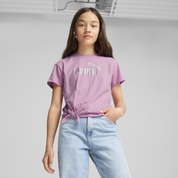 Essentials+ Logo Knotted Tee Youth, Mauved Out, large-ZAF