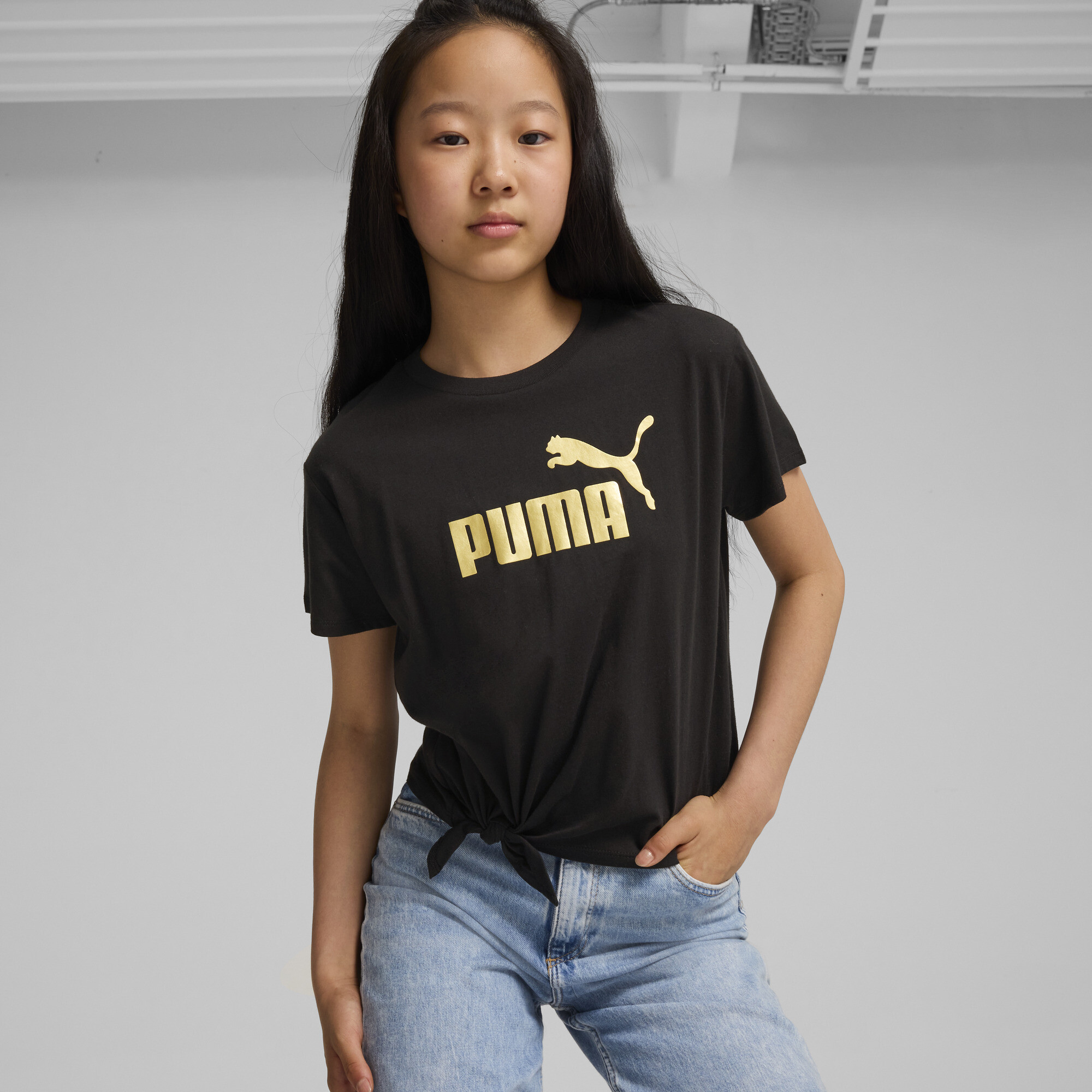 PUMA Essentials Big Kids' Knotted Tee - Picture 8 of 10