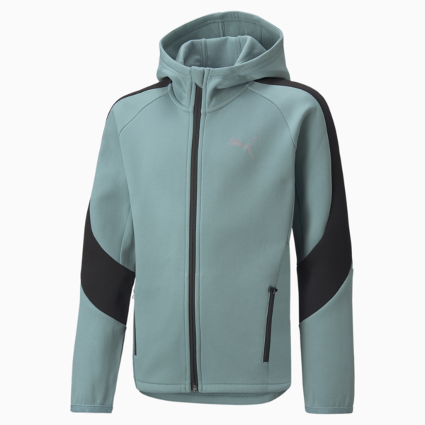 Evostripe Full-Zip Youth Hoodie, Mineral Blue, large-ZAF