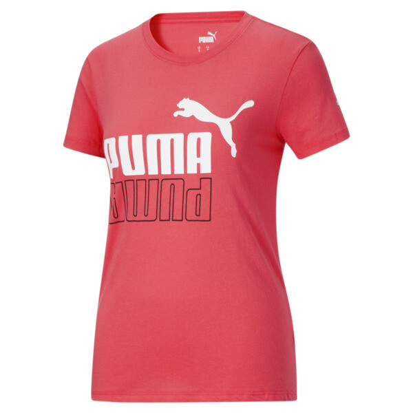 Puma Power Women's Boxy T-Shirt In Paradise Pink/Black, Size Xs